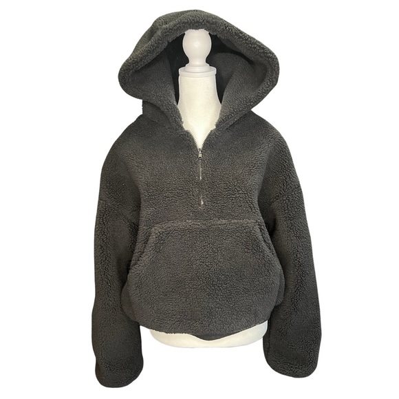 Black Teddy Half-Zip Hoodie NWT - Picture 3 of 5